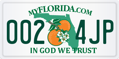 FL license plate 0024JP