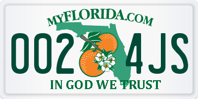 FL license plate 0024JS