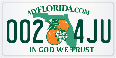FL license plate 0024JU