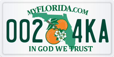 FL license plate 0024KA