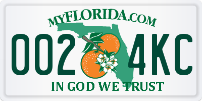 FL license plate 0024KC