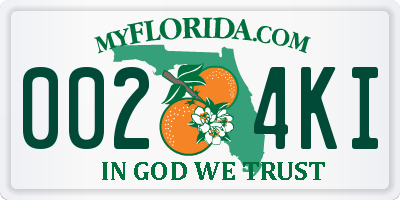 FL license plate 0024KI