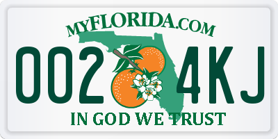 FL license plate 0024KJ