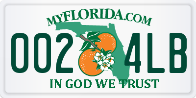 FL license plate 0024LB