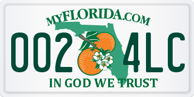 FL license plate 0024LC