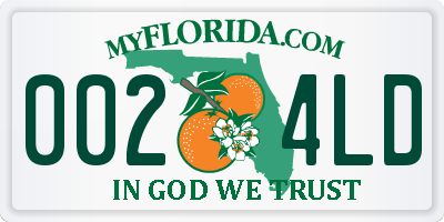 FL license plate 0024LD