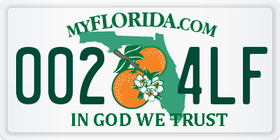 FL license plate 0024LF