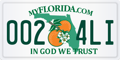 FL license plate 0024LI