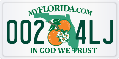FL license plate 0024LJ