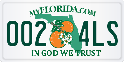 FL license plate 0024LS