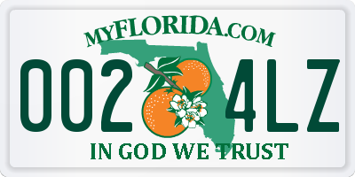 FL license plate 0024LZ