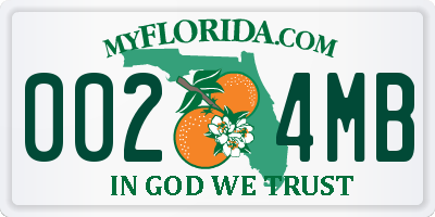FL license plate 0024MB