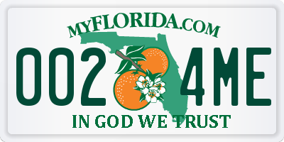 FL license plate 0024ME