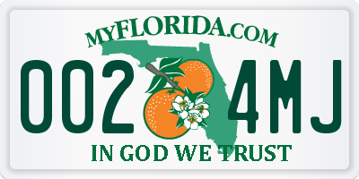 FL license plate 0024MJ