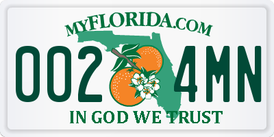 FL license plate 0024MN