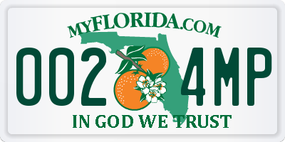 FL license plate 0024MP