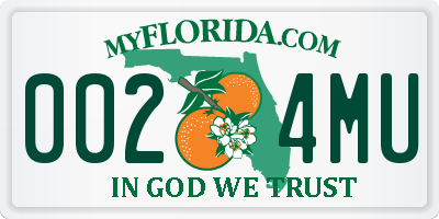 FL license plate 0024MU