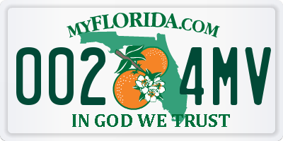 FL license plate 0024MV