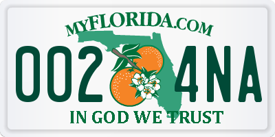 FL license plate 0024NA