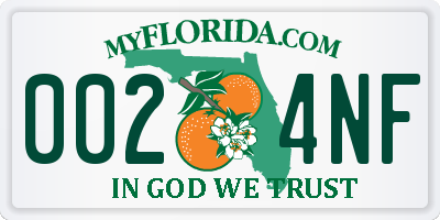 FL license plate 0024NF