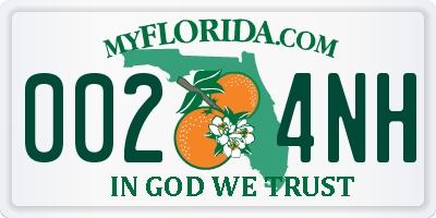 FL license plate 0024NH