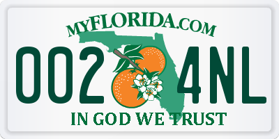 FL license plate 0024NL