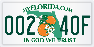 FL license plate 0024OF