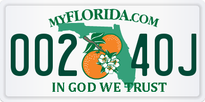 FL license plate 0024OJ