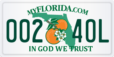FL license plate 0024OL