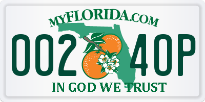 FL license plate 0024OP