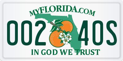 FL license plate 0024OS