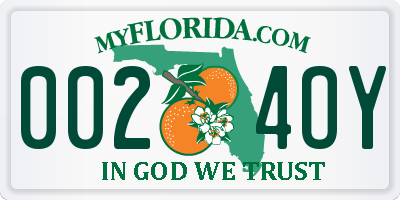 FL license plate 0024OY