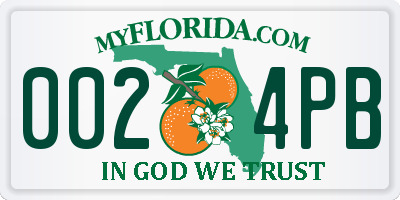 FL license plate 0024PB