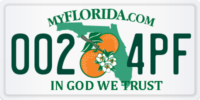 FL license plate 0024PF