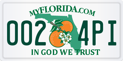 FL license plate 0024PI