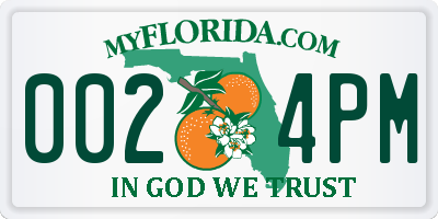 FL license plate 0024PM