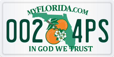 FL license plate 0024PS