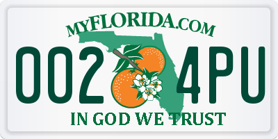 FL license plate 0024PU