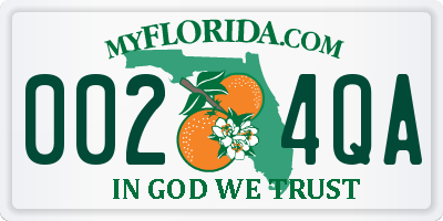 FL license plate 0024QA