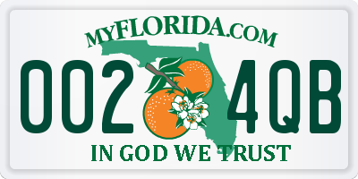 FL license plate 0024QB