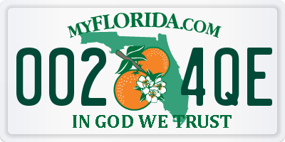 FL license plate 0024QE