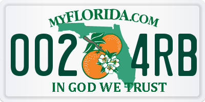 FL license plate 0024RB