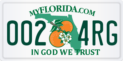 FL license plate 0024RG