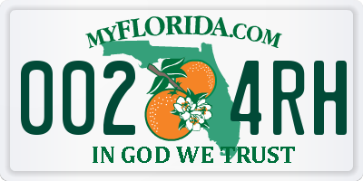 FL license plate 0024RH