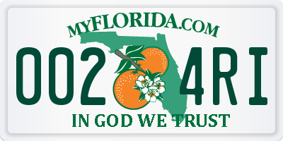 FL license plate 0024RI
