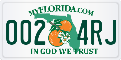 FL license plate 0024RJ