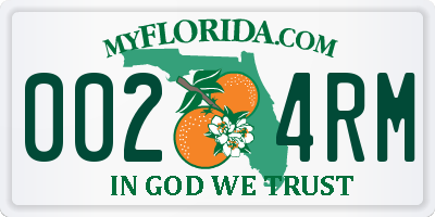 FL license plate 0024RM