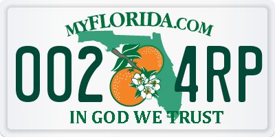 FL license plate 0024RP