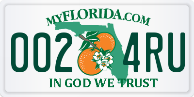 FL license plate 0024RU