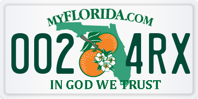 FL license plate 0024RX